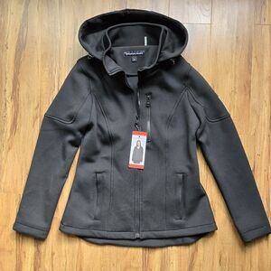 ANDREW MARC Womens Black Terry Jacket Medium NWT